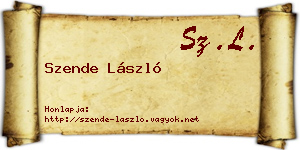 Szende László névjegykártya