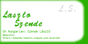 laszlo szende business card
