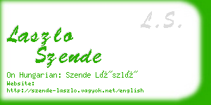 laszlo szende business card